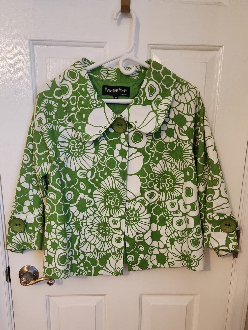Painted Pony Women's Green & White Floral Jacket